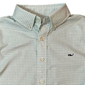 Vineyard Vines Boys Plaid Button Down Long Sleeve Whale Shirt, Size YL (16)